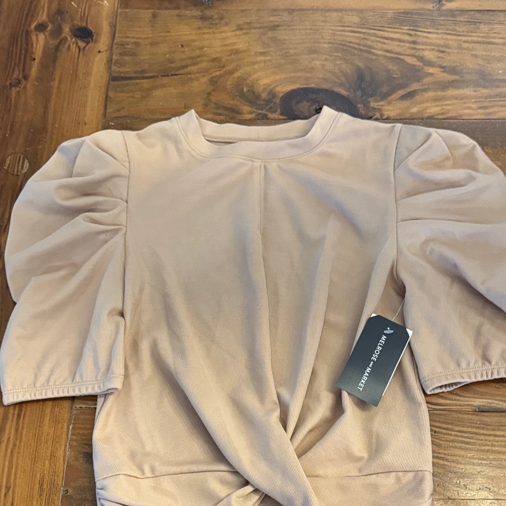 Beige Puff Sleeve Top